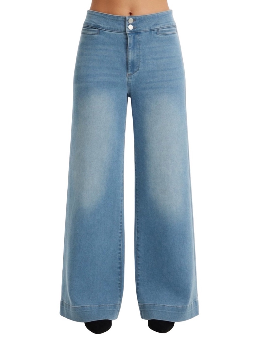 *Odyn High Rise Wide Leg Light Wash Jeans